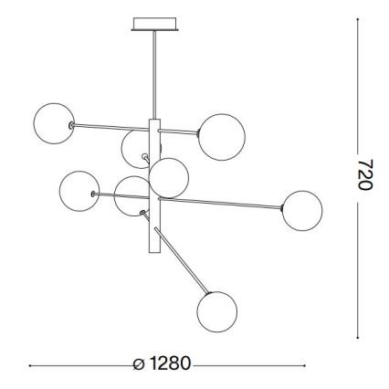 Ideal Lux - Candeeiro suspenso LED EQUINOXE 8xG4/2W/230V diâmetro 128 cm cromado brilhante/transparente