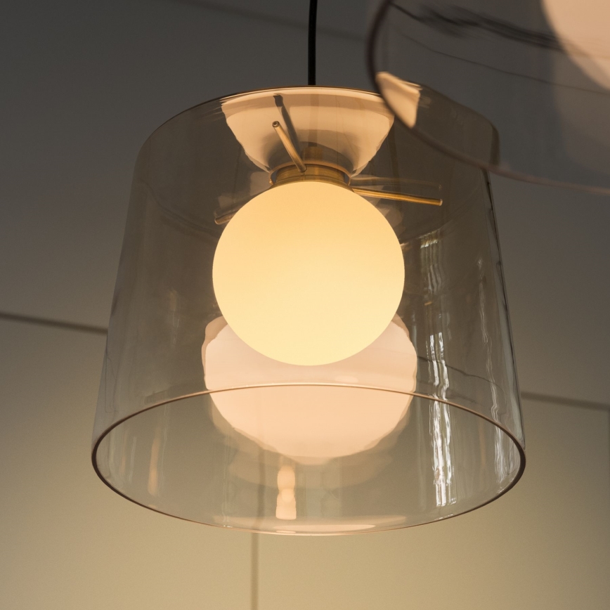 Ideal Lux - Candeeiro suspenso LED FADE 1xG9/3W/230V diâmetro 27,3 cm dourado/fumado