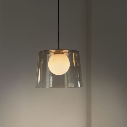 Ideal Lux - Candeeiro suspenso LED FADE 1xG9/3W/230V diâmetro 27,3 cm dourado/fumado