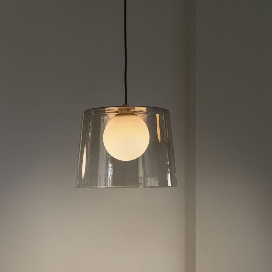Ideal Lux - Candeeiro suspenso LED FADE 1xG9/3W/230V diâmetro 27,3 cm dourado/fumado
