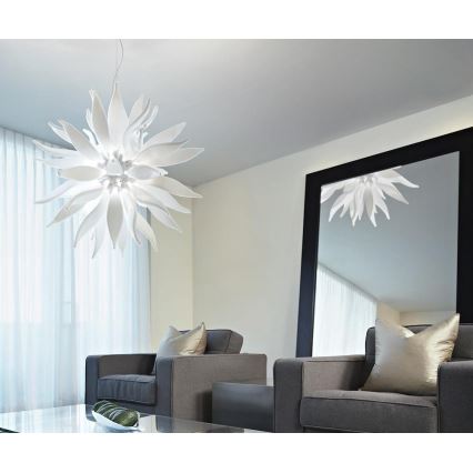 Ideal Lux - Candeeiro suspenso LED LEAVES 12xG9/3W/230V diâmetro 80 cm branco