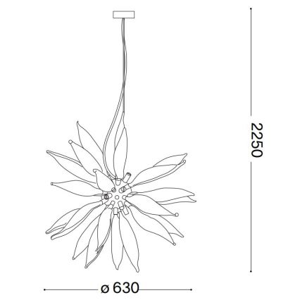 Ideal Lux - Candeeiro suspenso LED LEAVES 8xG9/3W/230V diâmetro 63 cm branco