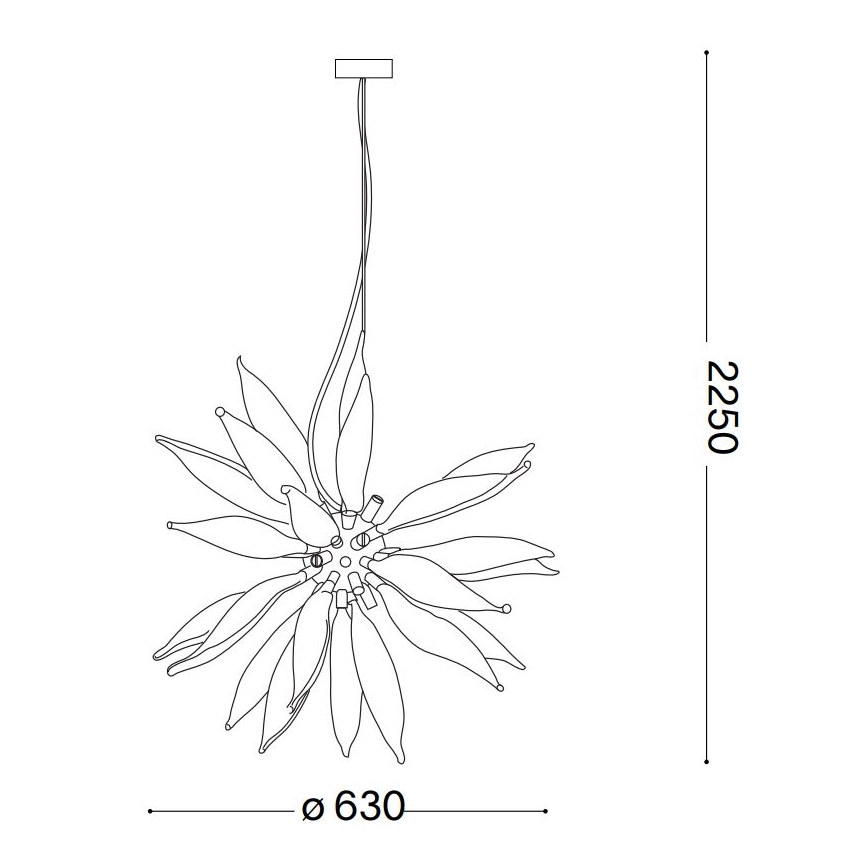 Ideal Lux - Candeeiro suspenso LED LEAVES 8xG9/3W/230V diâmetro 63 cm branco
