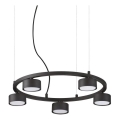 Ideal Lux - Candeeiro suspenso LED MINOR 5xGX53/9W/230V diâmetro 50 cm preto