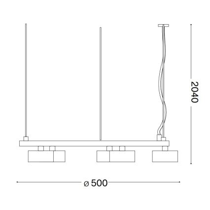 Ideal Lux - Candeeiro suspenso LED MINOR 5xGX53/9W/230V diâmetro 50 cm preto