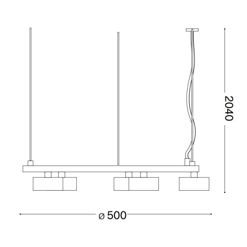 Ideal Lux - Candeeiro suspenso LED MINOR 5xGX53/9W/230V diâmetro 50 cm preto