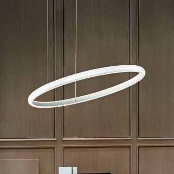 Ideal Lux - Candeeiro suspenso LED MIRACLE LED/45W/230V diâmetro 80 cm CRI 90 cromado mate