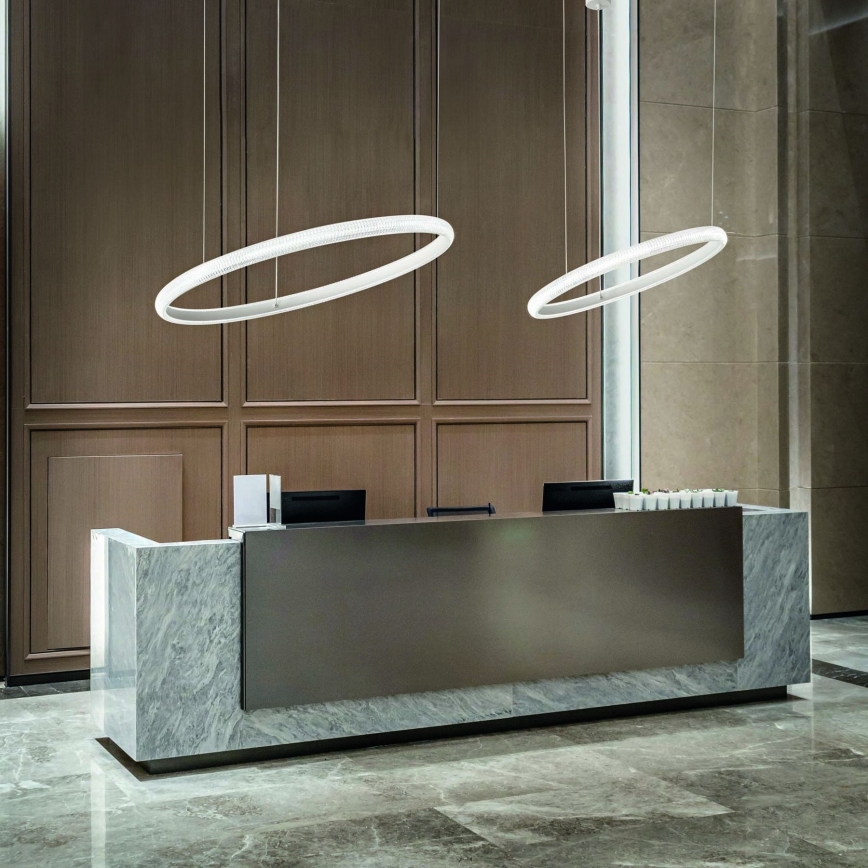 Ideal Lux - Candeeiro suspenso LED MIRACLE LED/45W/230V diâmetro 80 cm CRI 90 cromado mate