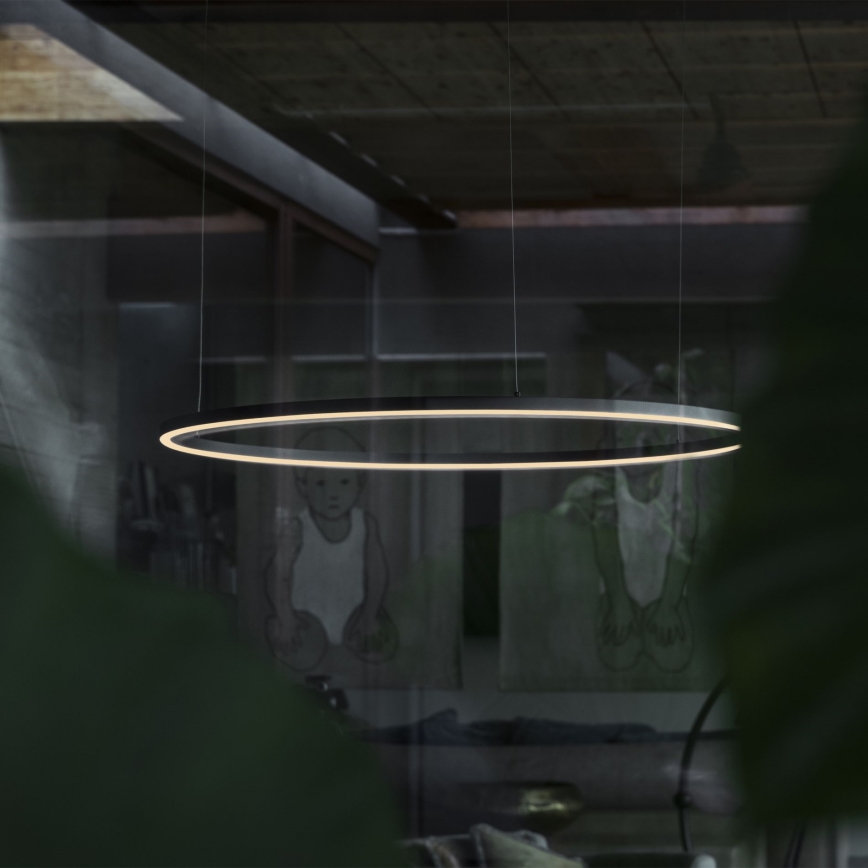 Ideal Lux - Candeeiro suspenso LED ORACLE SLIM LED/32W/230V 4000K diâmetro 50 cm preto