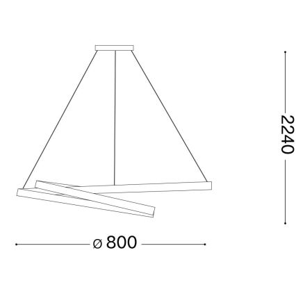 Ideal Lux - Candeeiro suspenso LED OZ LED/52W/230V diâmetro 80 cm CRI 90 preto