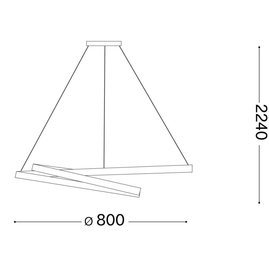 Ideal Lux - Candeeiro suspenso LED OZ LED/52W/230V diâmetro 80 cm CRI 90 preto