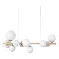 Ideal Lux - Candeeiro suspenso LED PERLAGE 10xG9/3W/230V 81 cm dourado/branco