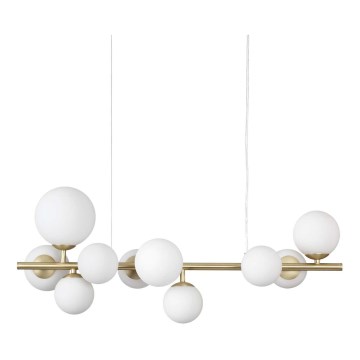 Ideal Lux - Candeeiro suspenso LED PERLAGE 10xG9/3W/230V 81 cm dourado/branco