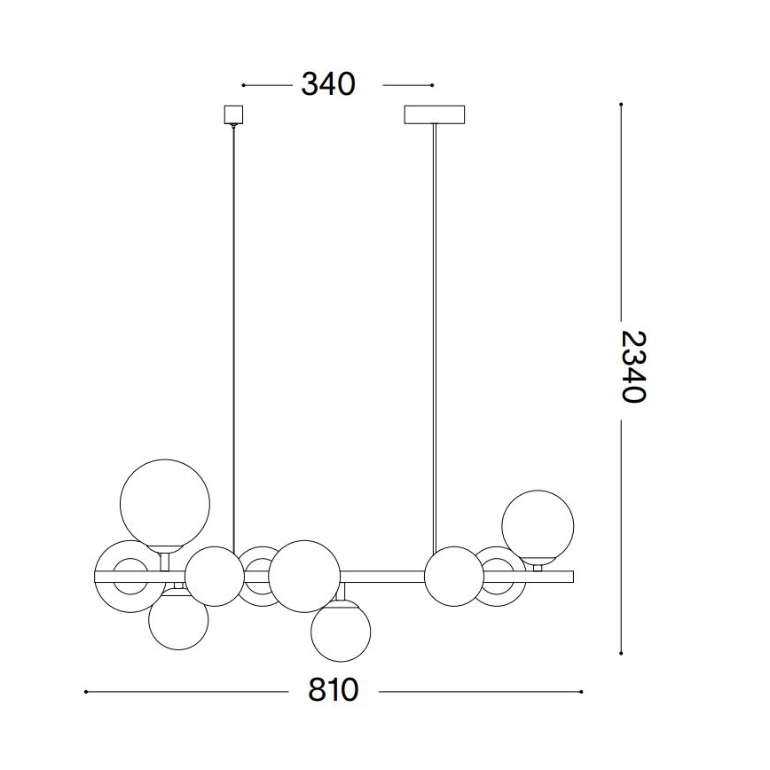 Ideal Lux - Candeeiro suspenso LED PERLAGE 10xG9/3W/230V 81 cm dourado/branco