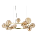 Ideal Lux - Candeeiro suspenso LED PERLAGE 14xG9/3W/230V diâmetro 85 cm dourado/fumado