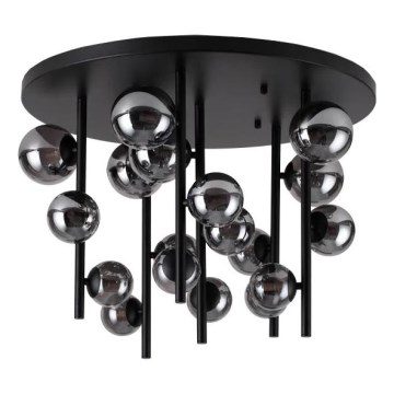 Ideal Lux - Candeeiro suspenso LED PERLAGE 18xG9/3W/230V diâmetro 70 cm preto/fumado