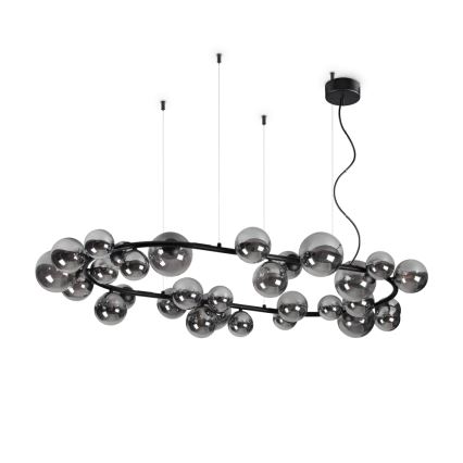 Ideal Lux - Candeeiro suspenso LED PERLAGE 30xG9/3W/230V 143 cm preto/fumado