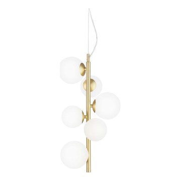 Ideal Lux - Candeeiro suspenso LED PERLAGE 6xG9/3W/230V diâmetro 26 cm dourado/branco