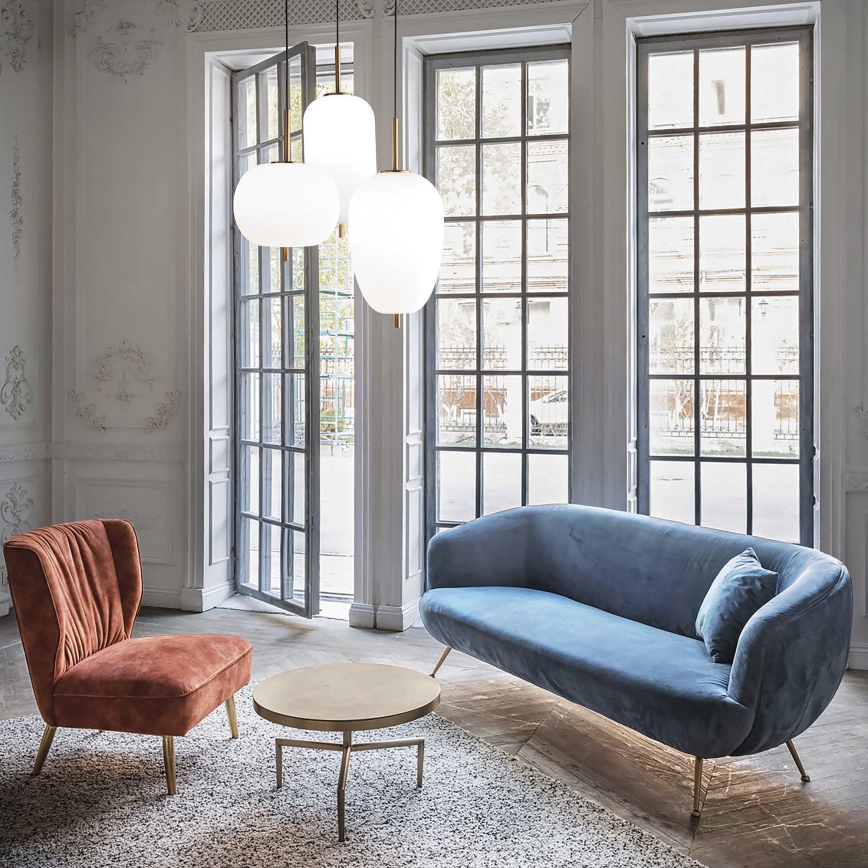 Ideal Lux - Candeeiro suspenso LED UMILE LED/55W/230V diâmetro 60 cm CRI 90 latão/branco