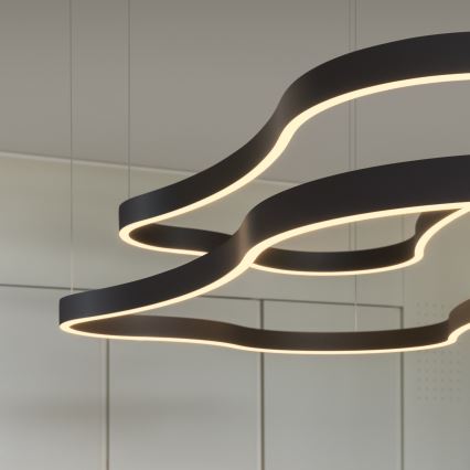 Ideal Lux - Candeeiro suspenso LED WAVES LED/37W/230V CRI 90 preto