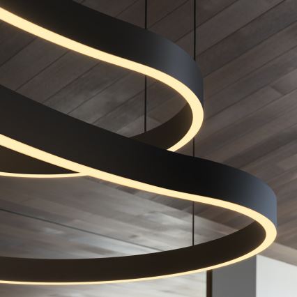 Ideal Lux - Candeeiro suspenso LED WAVES LED/37W/230V CRI 90 preto