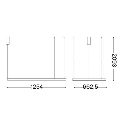 Ideal Lux - Candeeiro suspenso LED WAVES LED/45W/230V CRI 90 latão