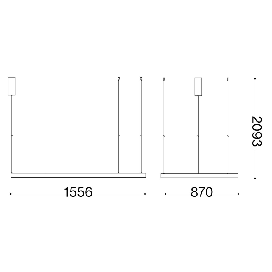 Ideal Lux - Candeeiro suspenso LED WAVES LED/54W/230V CRI 90 preto