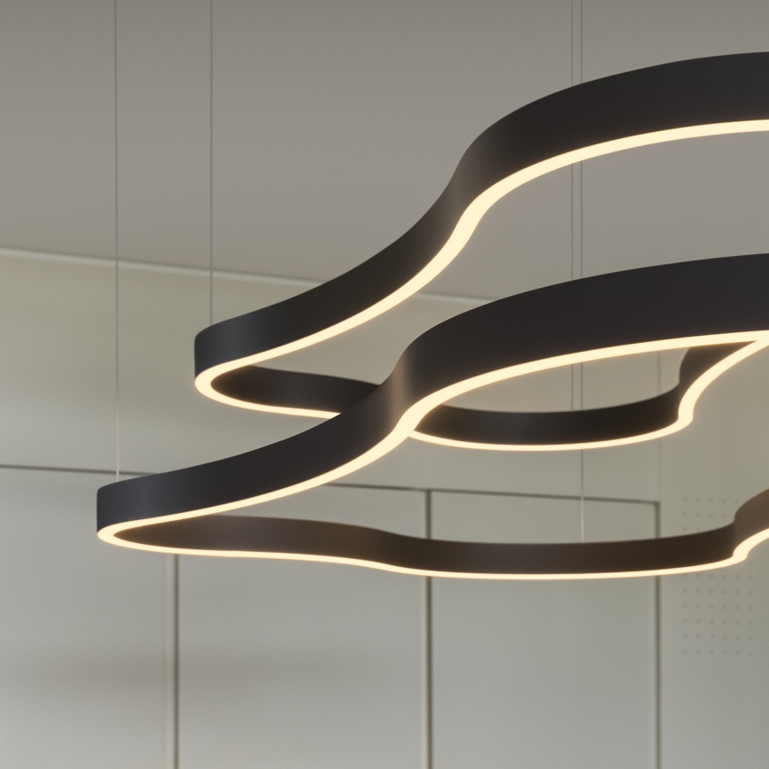 Ideal Lux - Candeeiro suspenso LED WAVES LED/54W/230V CRI 90 preto