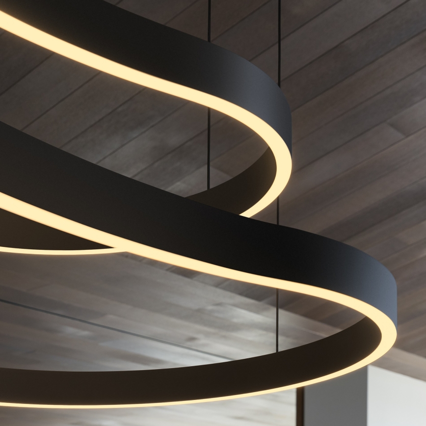 Ideal Lux - Candeeiro suspenso LED WAVES LED/54W/230V CRI 90 preto