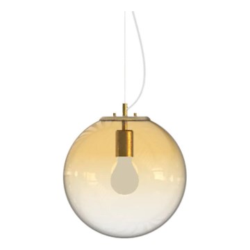 Ideal Lux - Candeeiro suspenso MAPA 1xE27/42W/230V diâmetro 30 cm dourado/fumado