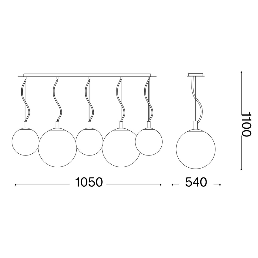 Ideal Lux - Candeeiro suspenso MAPA 5xE27/42W/230V dourado/fumado