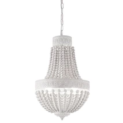 Ideal Lux - Candeeiro suspenso MONET 5xE14/40W/230V diâmetro 40 cm cânhamo/branco