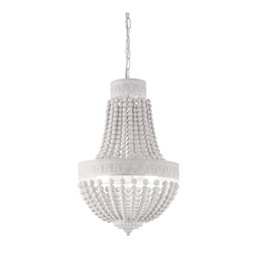 Ideal Lux - Candeeiro suspenso MONET 5xE14/40W/230V diâmetro 40 cm cânhamo/branco
