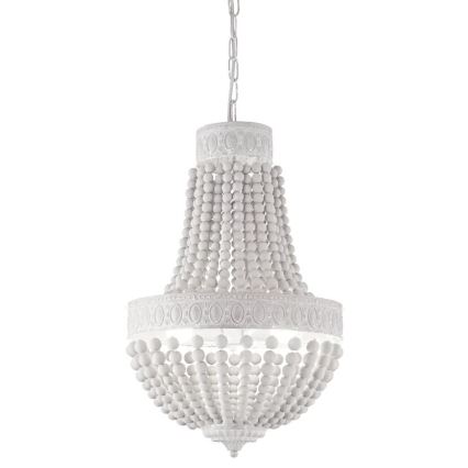 Ideal Lux - Candeeiro suspenso MONET 6xE14/40W/230V diâmetro 50 cm cânhamo/branco