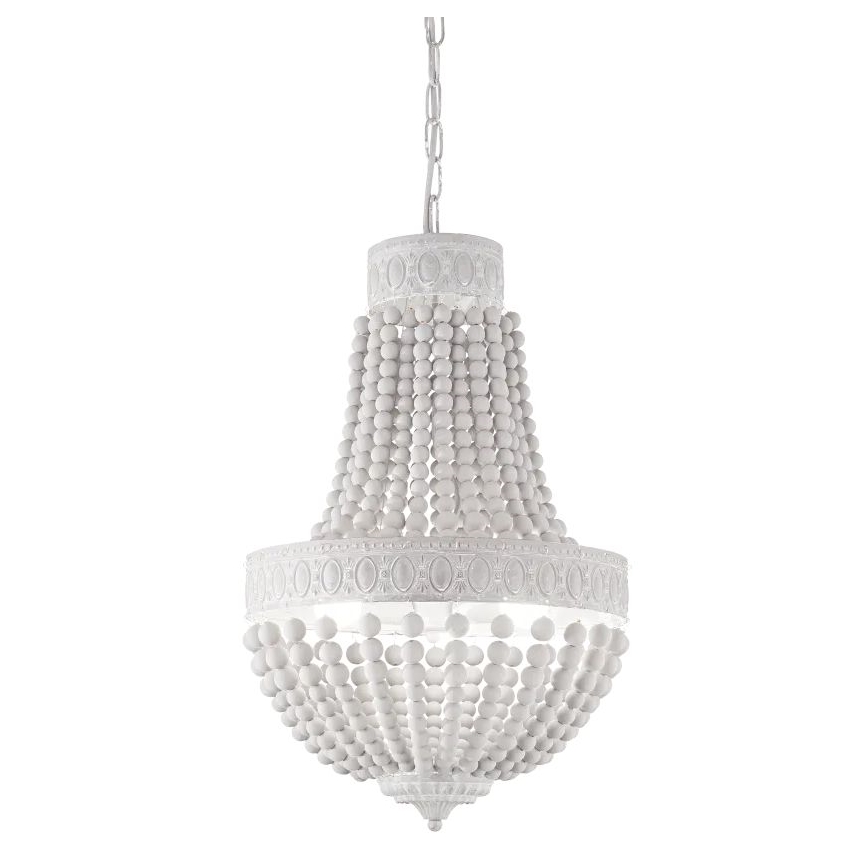 Ideal Lux - Candeeiro suspenso MONET 6xE14/40W/230V diâmetro 50 cm cânhamo/branco