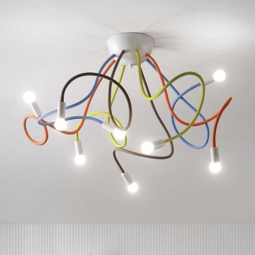 Ideal Lux - Candeeiro suspenso MULTIFLEX 8xE14/28W/230V