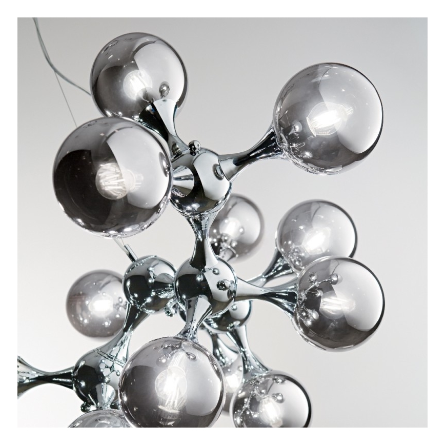 Ideal Lux - Candeeiro suspenso NODI 15xE14/28W/230V cromado brilhante