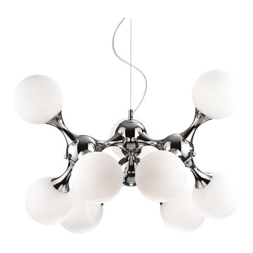 Ideal Lux - Candeeiro suspenso NODI 9xE14/40W/230V cromado brilhante/branco