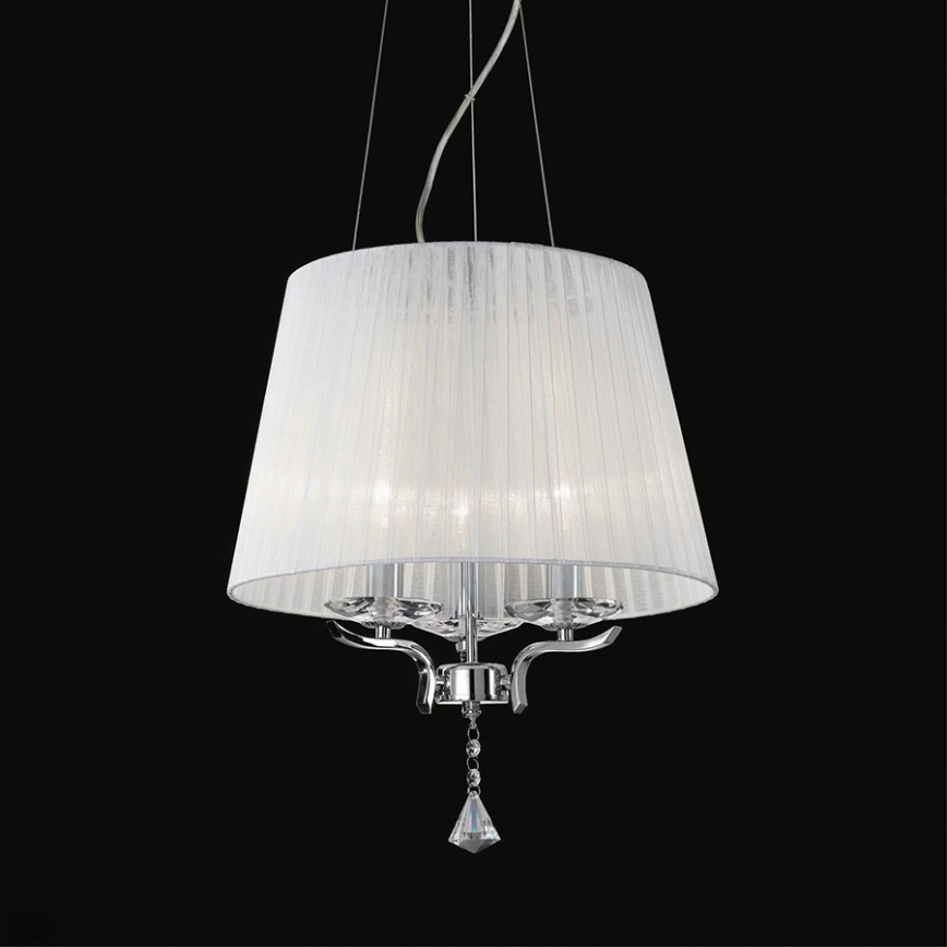 Ideal Lux - Candeeiro suspenso de cristal PEGASO 3xE14/28W/230V diâmetro 40 cm cromado brilhante