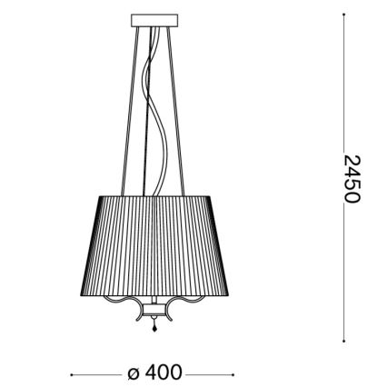 Ideal Lux - Candeeiro suspenso de cristal PEGASO 3xE14/28W/230V diâmetro 40 cm cromado brilhante