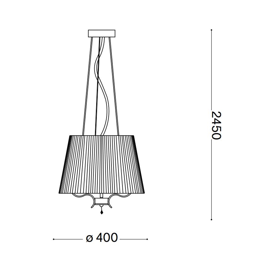Ideal Lux - Candeeiro suspenso de cristal PEGASO 3xE14/28W/230V diâmetro 40 cm dourado