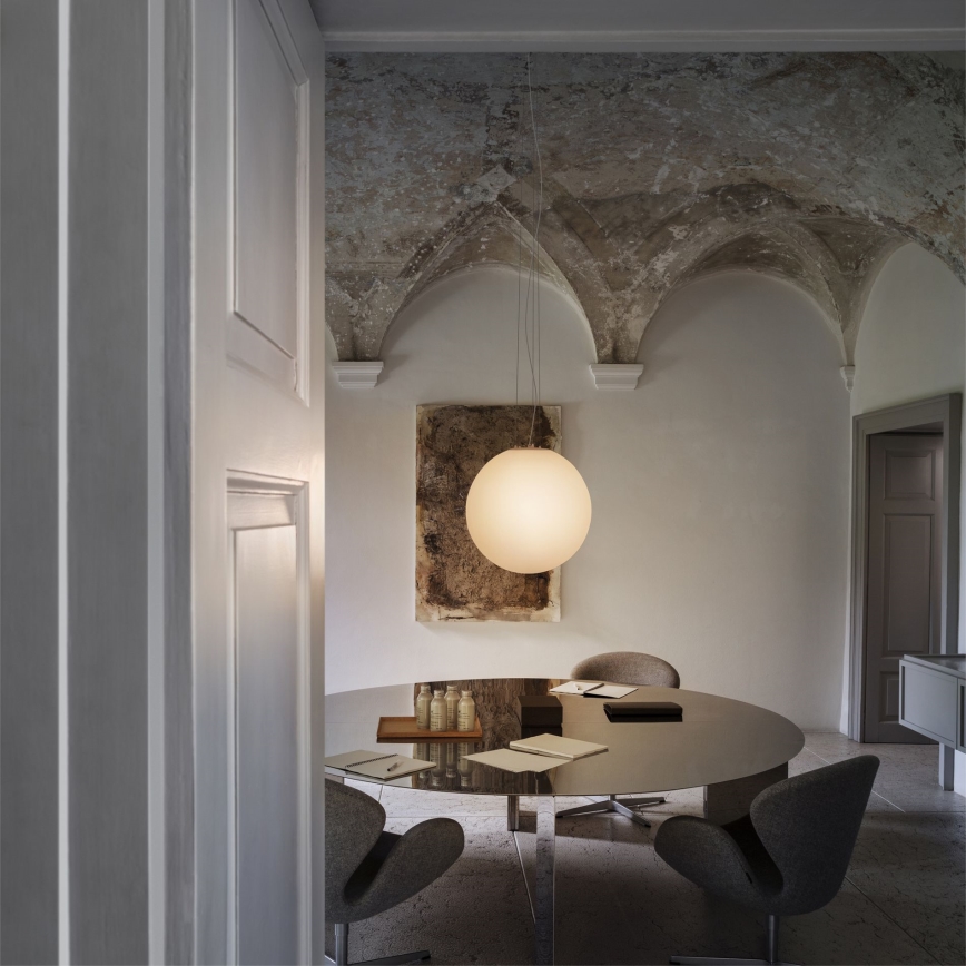 Ideal Lux - Candeeiro suspenso por cabo MAPA 1xE27/42W/230V Ø 40 cm branco