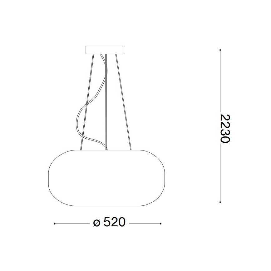 Ideal Lux - Candeeiro suspenso ULISSE 3xE27/60W/230V diâmetro 52 cm branco