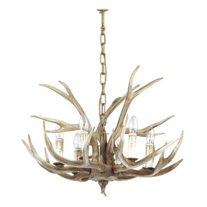 Ideal Lux - Candelabro suspenso CHALET 6xE14/40W/230V chifres