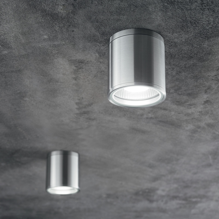 Ideal Lux - Foco de exterior GUN 1xGU10/28W/230V Ø 11 cm IP55 cinzento