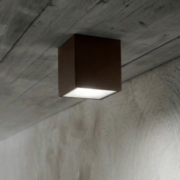 Ideal Lux - Foco de exterior TECHO 1xGU10/20W/230V 15x15 cm IP54 castanho