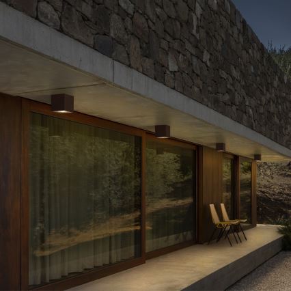 Ideal Lux - Foco de exterior TECHO 1xGU10/20W/230V 9x9 cm IP54 castanho