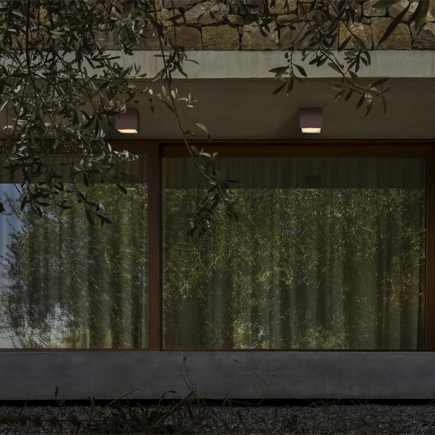 Ideal Lux - Foco de exterior TECHO 1xGU10/20W/230V 9x9 cm IP54 castanho