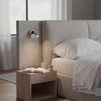 Ideal Lux - Foco de parede LED BEAN LED/3W/230V CRI 90 cromado brilhante