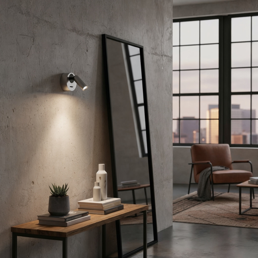 Ideal Lux - Foco de parede LED BEAN LED/3W/230V CRI 90 cromado brilhante